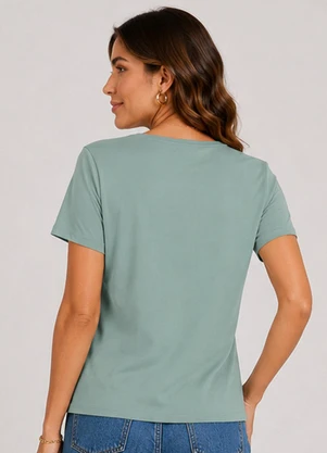 Infinita Cor - Blusa Feminina com Nó na Frente Verde - INFINITA COR
