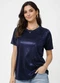 Infinita Cor - Blusa Feminina com Recorte Franzido Vermelho - variação: Azul