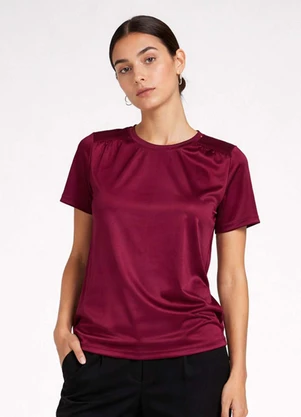 Infinita Cor - Blusa Feminina com Recorte Franzido Vermelho - INFINITA COR