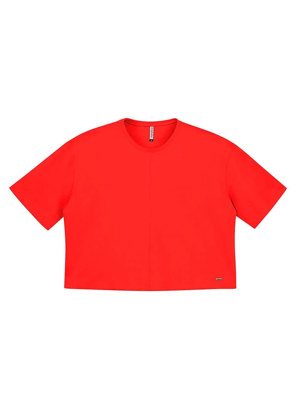 Marialícia - Blusa Feminina com Recorte Frontal Vermelho 3