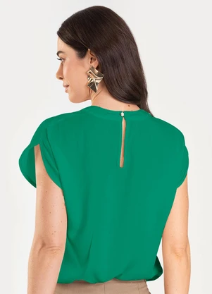 Dianna - Blusa Feminina com Recorte Manga Verde - DIANNA