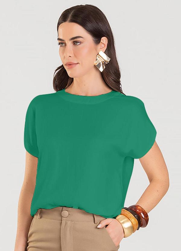 Dianna - Blusa Feminina com Recorte Manga Verde