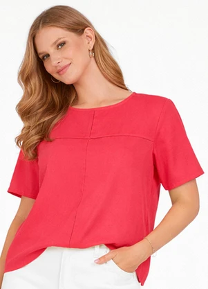 Infinita Cor - Blusa Feminina com Recortes Frontais Laranja - INFINITA COR