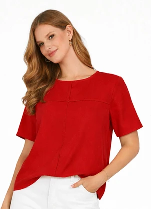 Infinita Cor - Blusa Feminina com Recortes Frontais Laranja - INFINITA COR
