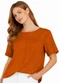 Infinita Cor - Blusa Feminina com Recortes Frontais Verde - variação: Marrom
