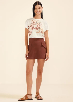 Marialícia - Blusa Feminina com Sublimação Bege - MARIALÍCIA