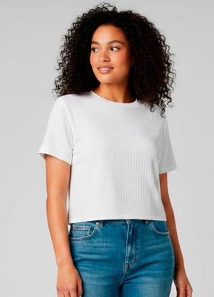Rovitex - Blusa Feminina com Tecido Canelado Branco - ROVITEX