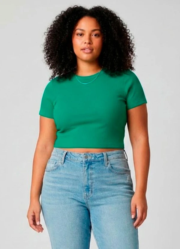Rovitex - Blusa Feminina com Tecido Canelado Verde