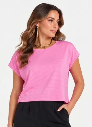 Infinita Cor - Blusa Feminina com Tecido Texturizado Rosa - INFINITA COR