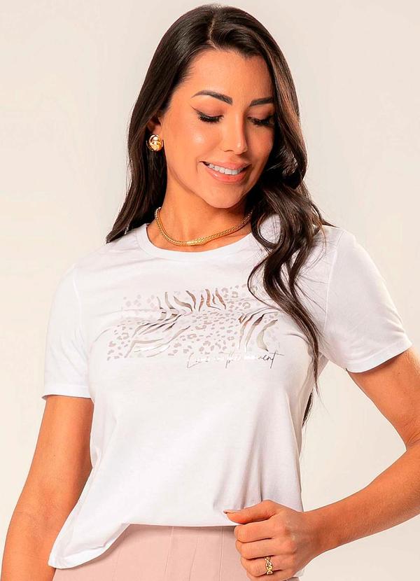 Cativa - Blusa Feminina Comfy com Estampa Branco