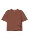 Marialícia - Blusa Feminina Cordão Franzido Marrom - variação: Marrom