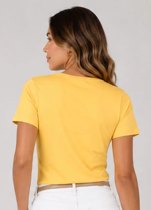 Rovitex - Blusa Feminina Cotton 30 Básica Amarelo - ROVITEX