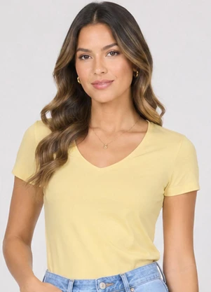 Rovitex - Blusa Feminina Cotton 30 Básica Amarelo - ROVITEX