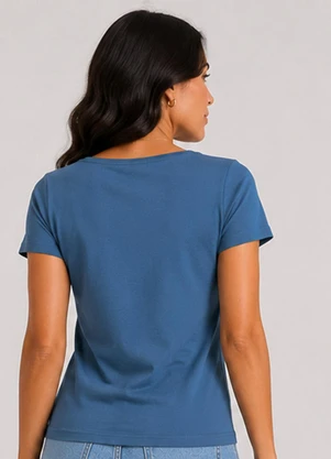 Rovitex - Blusa Feminina Cotton 30 Básica Azul - ROVITEX