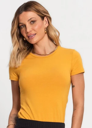 Rovitex - Blusa Feminina Cotton 30 Básica Kohmar Amarelo - ROVITEX