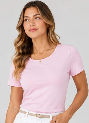 Rovitex - Blusa Feminina Cotton 30 Básica Rosa - ROVITEX