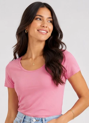Rovitex - Blusa Feminina Cotton 30 Básica Rosa - ROVITEX