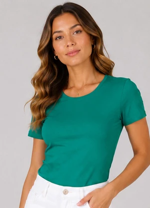 Rovitex - Blusa Feminina Cotton 30 Básica Verde - ROVITEX