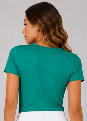 Rovitex - Blusa Feminina Cotton 30 Básica Verde - ROVITEX