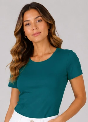Rovitex - Blusa Feminina Cotton 30 Básica Verde - ROVITEX
