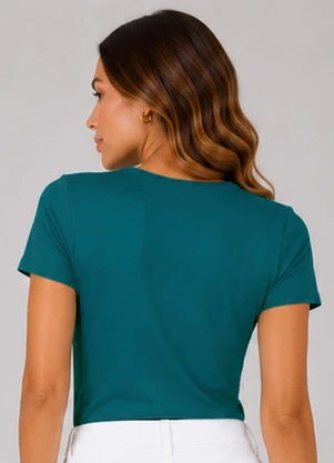 Rovitex - Blusa Feminina Cotton 30 Básica Verde - ROVITEX
