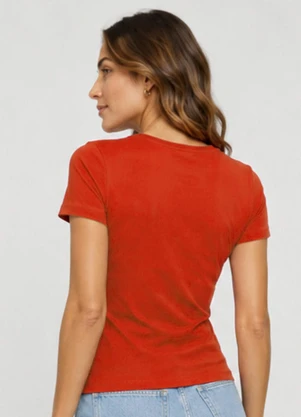 Rovitex - Blusa Feminina Cotton 30 Básica Vermelho - ROVITEX