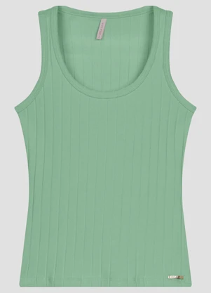 Cereja Rosa - Blusa Feminina Cotton Canelado Verde - CEREJA ROSA