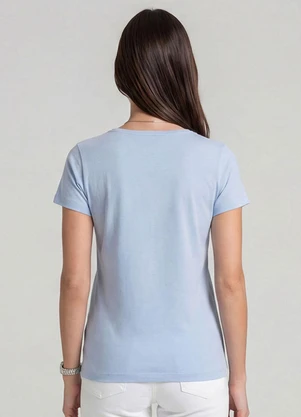 Infinita Cor - Blusa Feminina Cotton com Estampa Azul - INFINITA COR