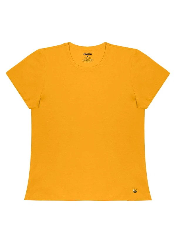 Rovitex - Blusa Feminina Cotton Leve Básica Amarelo