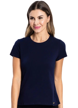 Rovitex - Blusa Feminina Cotton Leve Básica Azul - ROVITEX