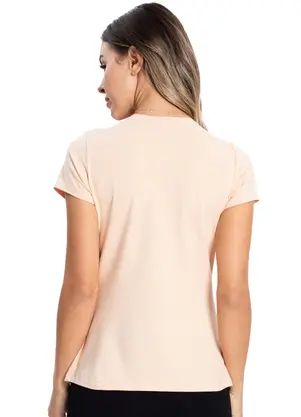 Rovitex - Blusa Feminina Cotton Leve Básica Bege - ROVITEX