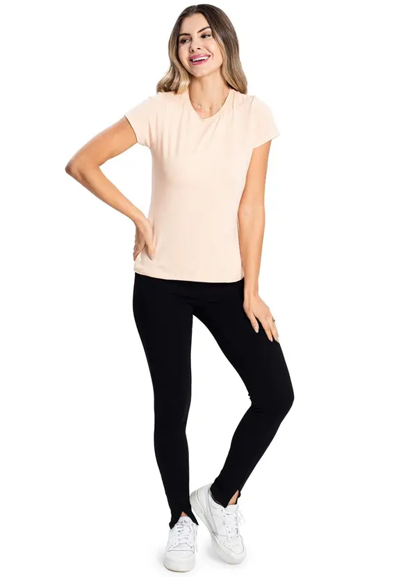 Rovitex - Blusa Feminina Cotton Leve Básica Bege 3