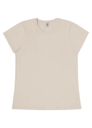 Rovitex - Blusa Feminina Cotton Leve Básica Bege - ROVITEX