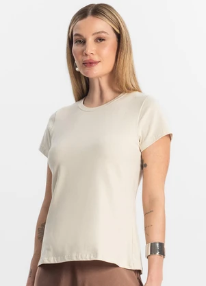 Rovitex - Blusa Feminina Cotton Leve Básica Bege - ROVITEX