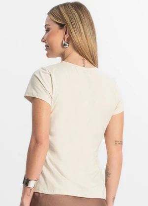 Rovitex - Blusa Feminina Cotton Leve Básica Bege - ROVITEX