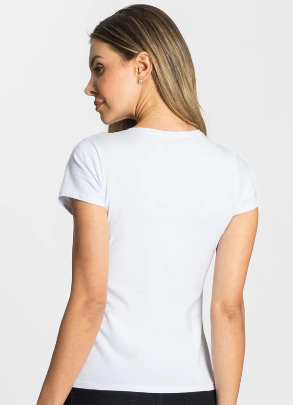 Rovitex - Blusa Feminina Cotton Leve Básica Branco 2