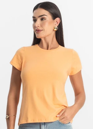 Rovitex - Blusa Feminina Cotton Leve Básica Laranja - ROVITEX