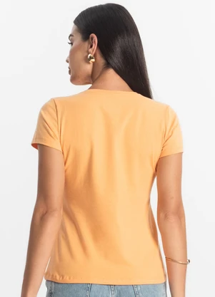 Rovitex - Blusa Feminina Cotton Leve Básica Laranja - ROVITEX