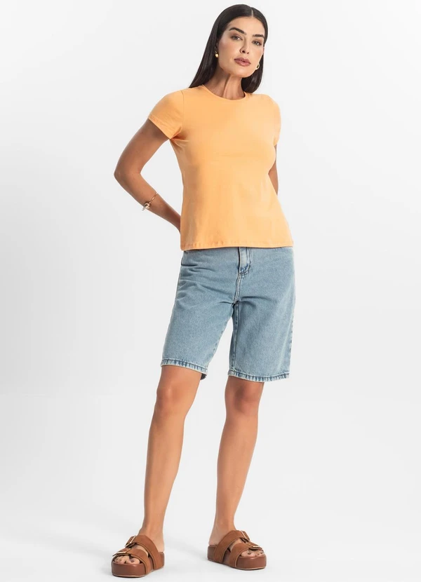 Rovitex - Blusa Feminina Cotton Leve Básica Laranja 3