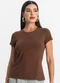Rovitex - Blusa Feminina Cotton Leve Básica Marrom - variação: Marrom