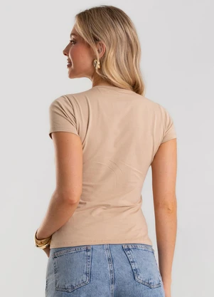 Rovitex - Blusa Feminina Cotton Leve Básica Marrom - ROVITEX
