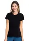 Rovitex - Blusa Feminina Cotton Leve Básica Marrom - variação: Preto