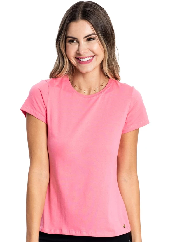 Rovitex - Blusa Feminina Cotton Leve Básica Rosa