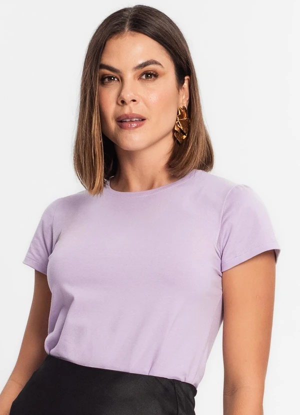 Rovitex - Blusa Feminina Cotton Leve Básica Roxo