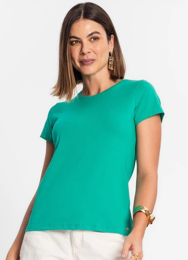Rovitex - Blusa Feminina Cotton Leve Básica Verde 4