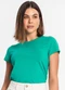 Rovitex - Blusa Feminina Cotton Leve Básica Marrom - variação: Verde