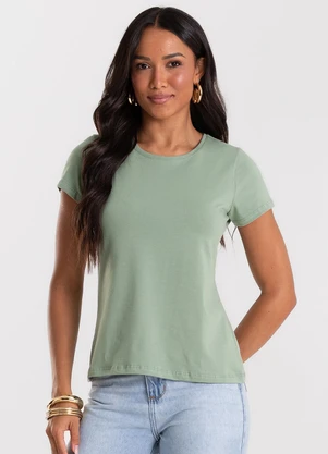 Rovitex - Blusa Feminina Cotton Leve Básica Verde - ROVITEX