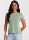 Rovitex - Blusa Feminina Cotton Leve Básica Marrom - variação: Verde