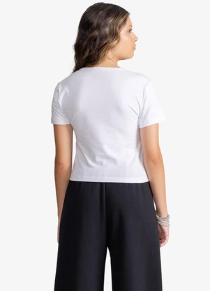 Minty - Blusa Feminina Cotton Leve e Estampa Branco - MINTY