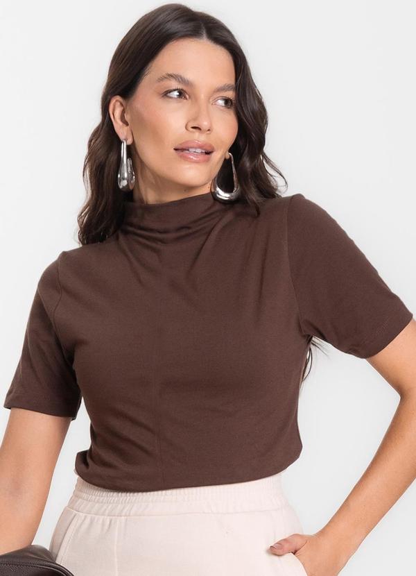 Select - Blusa Feminina Cotton Leve Marrom